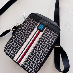 Tommy Hilfiger Monogram Crossbody Bag | Logo Stripe Mini Messenger